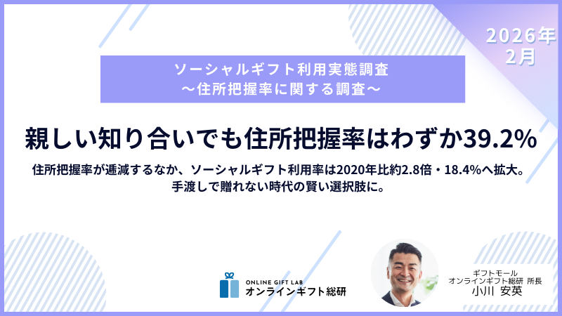 親しい知り合いでも住所把握率はわずか39.2%